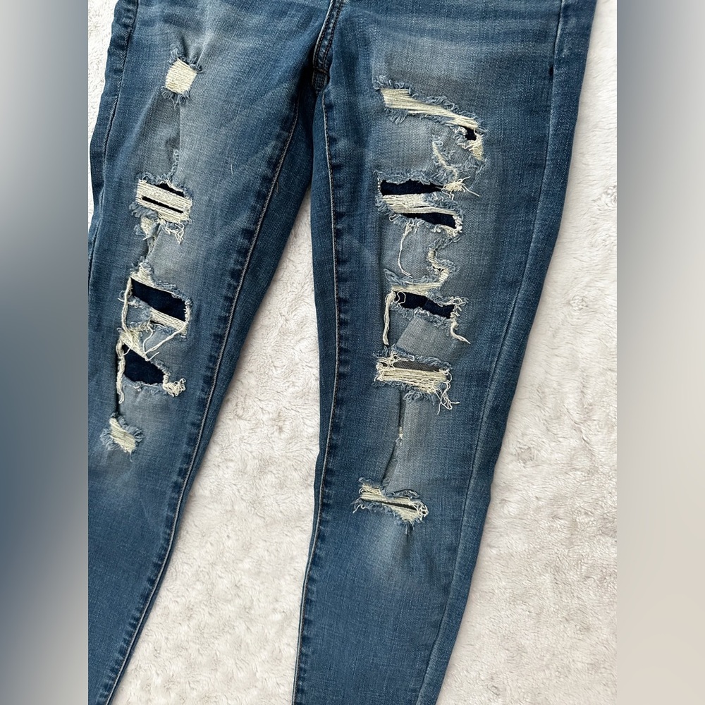 Ae Next Level Stretch High Rise Patchwork Distres… - image 4